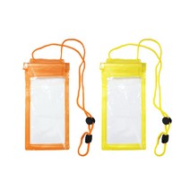 살림모아 3중 잠금 스마트폰 핸드폰 방수팩 목걸이, 랜덤색상 2개