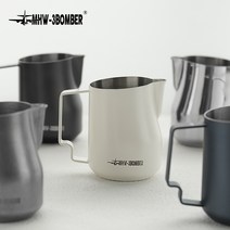 MHW-3BOMBER 터보 스팀피쳐 밀크저그 450ml 스팀피처, 블랙