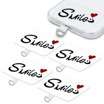 네츄럴파크 스마트폰 D형고리 태그홀더 5P 손목 스트랩 걸이 줄 행온택, 3. D형고리 태그홀더-스마일레터링 5P, 5개