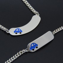 미아방지목걸이 미아방지팔찌 실버 스틱 자동차 아기목걸이 아기팔찌 백일선물 돌선물 조카선물 은제품 미아방지, 목걸이 팔찌세트, 세트앞면추가