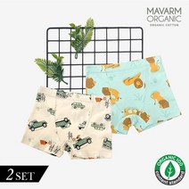 마밤오가닉 면스판 남아 2매입 아동드로즈 그린로드카