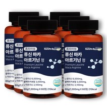 네이처부스터 류신 마카 아르기닌 산양유 근육 단백질 보충제 아미노산 타블렛 1000mg, 60정, 6개