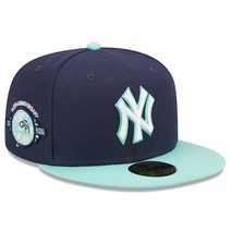 New York Yankees 뉴에라 100th Anniversary Team UV 59FIFTY Fitted Hat Navy