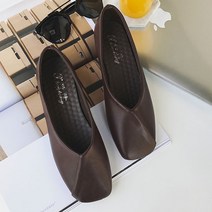 린지 여성 가죽 심플 단화 플랫 슈즈