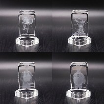 크리스탈 인테리어 조각 장식품 D 레이저 큐브 중공 입체 크리스탈 공예품 크리 에이 티브 사진 기념품, k9, 50*50*80 (리틀베어)