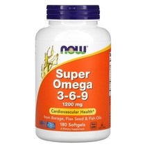 Now Foods (나우 푸드) 슈퍼 오메가3-6-9 1 200mg 소프트젤 180정