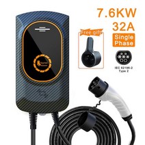 Feyree 전기 자동차용 EV 충전기 타입 2 케이블 EVSE 월박스 IEC62196-2 소켓 3 상 플러그인 및 충전 버전 32A 7KW 11KW 22KW, 7KW 32A 1 Phase, Type2