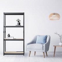 스피드랙 철제선반 조립식 앵글 4단 800 x 600 x 2400, 화이트, 12mm 강화 MDF 보드