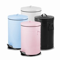 핑크/블루/블랙 무소음 양철 컬러 휴지통 3L, 화이트3L