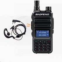 BaoFeng UV10R프로 10W 워키 토키 송신기 장거리 UV-10R프로 양방향 라디오 VHF UHF 136-174Mhz 400-520Mhz 듀얼 밴드, CHINA_Black add earpiece | Ame