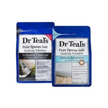닥터틸즈 퓨어 엡섬 솔트 입욕제 3파운드 2개 세트 차콜 에너지, 3 Pound (Pack of 2)