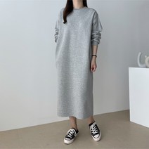 바이엘르 빅사이즈 기모 포켓 롱 원피스