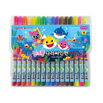종이나라 핑크퐁 상어가족 나라싸인펜 16색, 혼합 색상, 19개