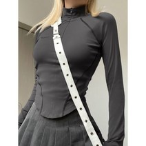터틀넥 티셔츠 여성 슬림 지퍼 긴팔 스키니 캐주얼 여성용 밑단 기본 상의