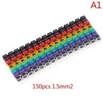 케이블 마커 컬러풀 C 타입 번호 태그 레이블 2-3mm 와이어에 눈에 보이고 식별 하기 쉬움 100 개/150, 01 1.5mm