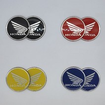 혼다 로고 스티커 3D 엠블럼 데칼 커버 세트 HONDA 튜닝 원형 입체 오토바이 바이크 장식, 블랙