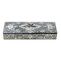 명품 나전 쌍학 흑칠당초 꼭지필함