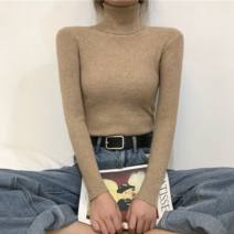 데이홀릭 여성용 봄 가을 겨울 데일리 긴소매 레이나 슬림 골지 베이직 폴라 니트 터틀넥