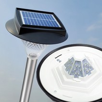 (당일배송) 6면으로 발사되는 36구 셀프정원등 태양광충전형정원등 카페 정원 테라스 조명, 각파이프H120형흰빛