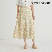 숲 플라워 패턴 밴딩 롱 스커트(SY5SRE3)