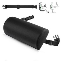 Tusscle 사무실 의자용 요추 지지 베개 - 허리 통증 완화를 위한 인체 공학적 등 지지대 연장 스트랩이 있는 D섹션 요추 롤