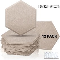 테이프가 어쿠스틱 패널 스튜디오 홈 개선 벽 장식 룸 방음 흡음 12 개, Dark Brown, 12mm Highest Density, Large hexagon
