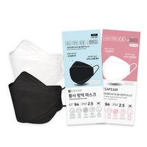 세이프에어 KF94 마스크 50매 국산 일회용 숨쉬기편한 귀안아픈 화이트 블랙 대형, 3D 블랙(50매)