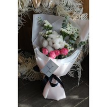 [피오니페페] 로즈데이 러블리 미니 목화꽃다발 [ 강남 당일꽃배달 ], 포장지 (핑크)