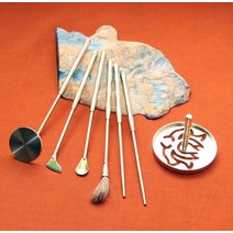 구리 향 도구 세트 재 공기 훈증 분리 대나무 트레이 로즈우드 버너 키남 백단향 분말, 18 6pcs set1