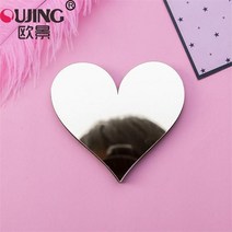 붙이는거울 아크릴 거실 욕실 골드 영어 문자 거울 표면 벽 스티커 파티 문 방 장식 알파벳 껍질 & 스틱 아트 벽화, Heart Gold