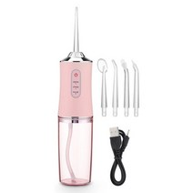 샤오미 휴대용 구강 세정기 제트 플러셔 탱크 4 노즐 세척 치아 미백 픽 얼룩 클리너 도구, Pink-1200mAh