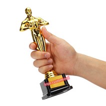 로고 커스톤 오스카 트로피 어워드 골드 도금 복제 팀 스포츠 경쟁 공예 기념품 플라스틱 파티 축하 선물, 02 19cm