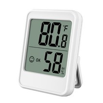 알루미늄 합금 아날로그 습도 미터 온도계 안정적인 온도 게이지 휴대용 벽 매달려 실내 실외 미니 히그로미터, 하얀색