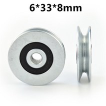10pcs/50pcs V Groove 6*33*8mm Iron Shell Steel Wire Hanging Wheel Guide Roller Bearing Pulley 6x, 10pcs, 50개