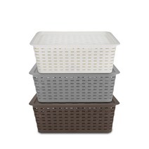 강블리 수납바구니 (덮개형) 2개, 수납바구니(덮개형) 19.5L, 그레이 (2개)