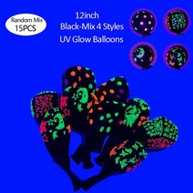 파티 야광 응원봉 형광 티슈 페이퍼 팬 화환 네온 글로우 파티 벽걸이걸이 종이 공예 UV 블랙 라이트 반응, 27 B-Mix 4 type-15pcs