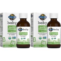 가든 오브 라이프 Garden of Life Baby Multivitamin Liquid 가든오브라이프 오가닉 올가닉 베이비 유아 멀티비타민 종합비타민 액상 1.9Floz(56ml) 2병, x, 1개