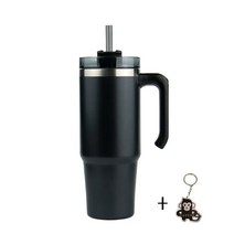 얼굴큰원숭이 냉온 스테인레스 텀블러 핸들형 블랙 900ml+벽걸이를