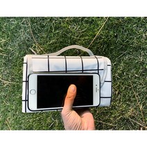 한손에 들어오는 피크닉 양면 방수 돗자리, 그린체크 (손잡이 미포함)