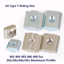 M3 탄소강 슬롯 너트 T 블록 사각형 T-트랙 슬라이딩 해머 EU 2020 알루미늄 프로파일, 11 20-M6  50pcs