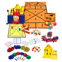 키즈마트 22426-민속놀이 10종 세트/윷놀이 팽이 투호 설날 추석 정월대보름 단체게임 행사 명절놀이, 1세트