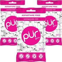 퍼검 아스파탐 프리 석류 민트 글루텐 프리 비건, 80g, 3개