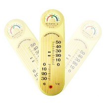 나이스데이 무늬목 온습도계 롱타입 국산 바이메탈 벽걸이형 온습도계 온도습도계 습도계, 1개