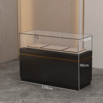 박물관 전시 쇼케이스 문화 유물 골동품 백화점 쥬얼리 매대, 120x50x90cm 블랙