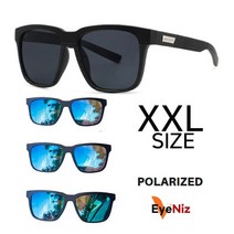 EyeNiz 남성 큰얼굴 빅사이즈 스포츠 선글라스 편광 대형 오버사이즈 3 Size, XXL 사이즈, 블랙 편광