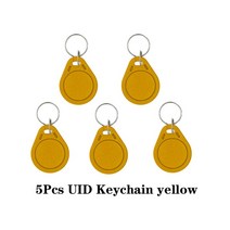 NFC 복사 RFID 액세스 제어 배지 NFC 스마트 칩 0 블록 재기록 가능 키 Fob 13.56MHZ 1K 태그 피스, 05 5PCS-UIDK-Yellow