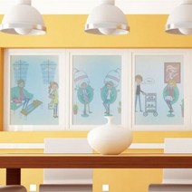 아트박스/꾸밈 pj823_m-무점착유리시트_미용실일상_글라스시트지, 단품