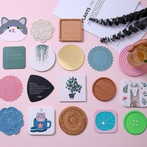 컵받침 티코스터 100여종 규조토 라탄 실리콘 레이스, 뜨개레이스컵받침