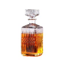 LongFatoys JINGHENG 주구 저장 용기 위스키 양주 디스펜서 고급 예쁜 유리 병 글라스 디캔더 크리스탈 약주 술 세트, 중방 1000mlml, 1개