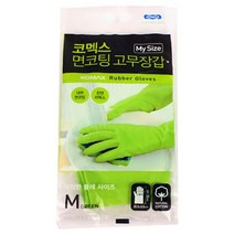 코멕스 면코팅 고무장갑 M, 그린, 1개
